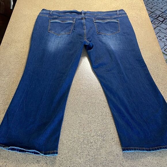 Flare Leg Cropped/Capri Stretch Denim Jeans sz 24W - Picture 6 of 16